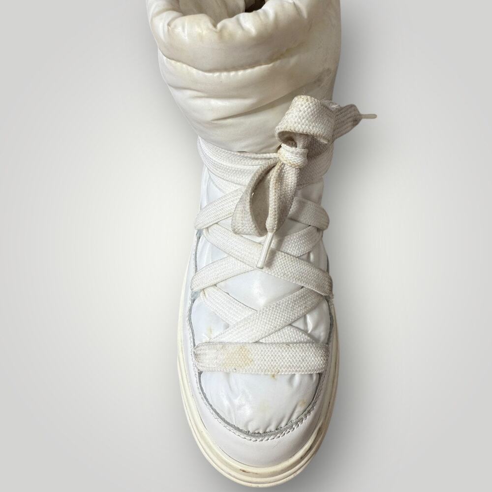 Moncler White Nylon and Leather Insolux Snow Boots Size 39 EU / 8 US - Picture 6 of 16